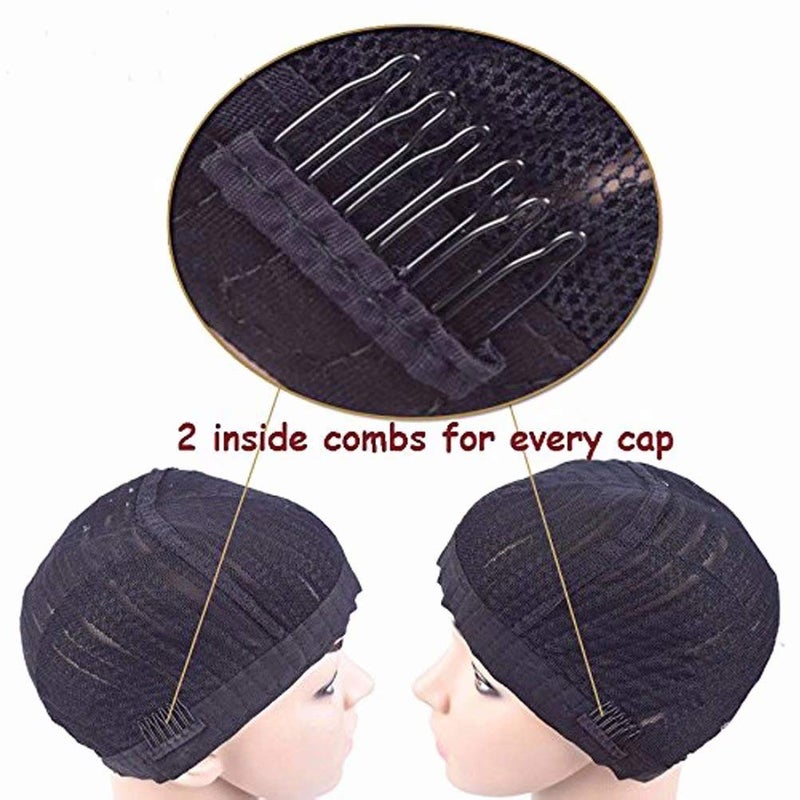 FEEL ME Braided Cap 1Pc Crochet Wig Cap in Cornrow Sew Hair for Making Synthetic Wig or Weave Easier Sew In Crochet Braided Wig Caps Medium Size Black Crochet Cornrow Cap for Crochet Braids - Image 5